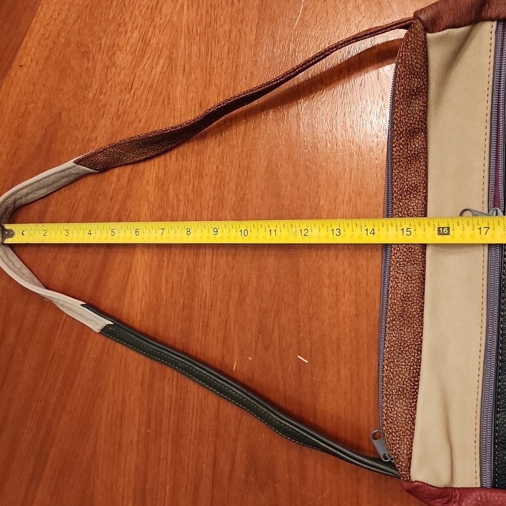 Made In Mexico Patchwork Leather Large Purse! Vin… - image 7